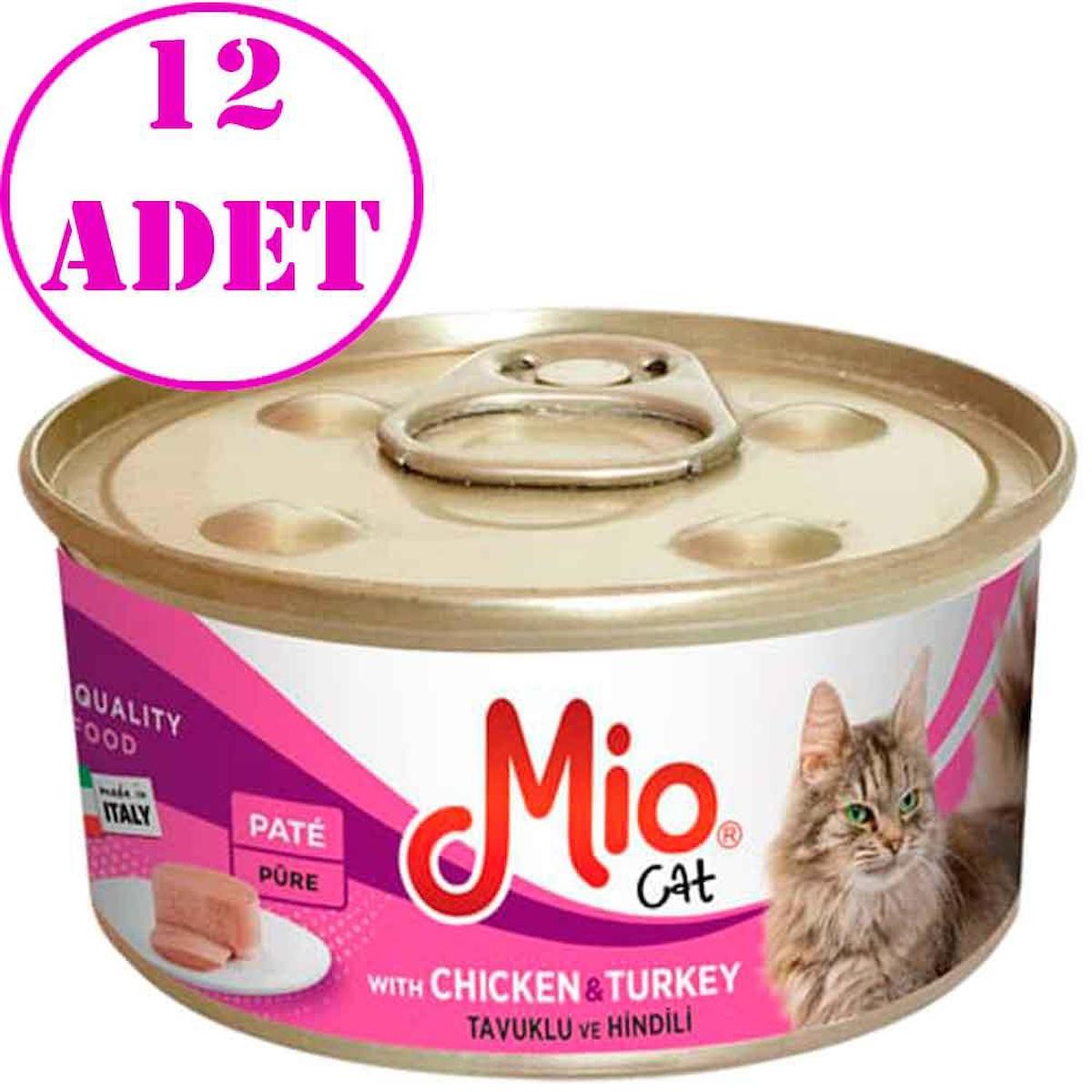 Mio Premium Quality Hindi Etli ve Tavuklu Yetişkin Yaş Kedi Maması 12x85 gr