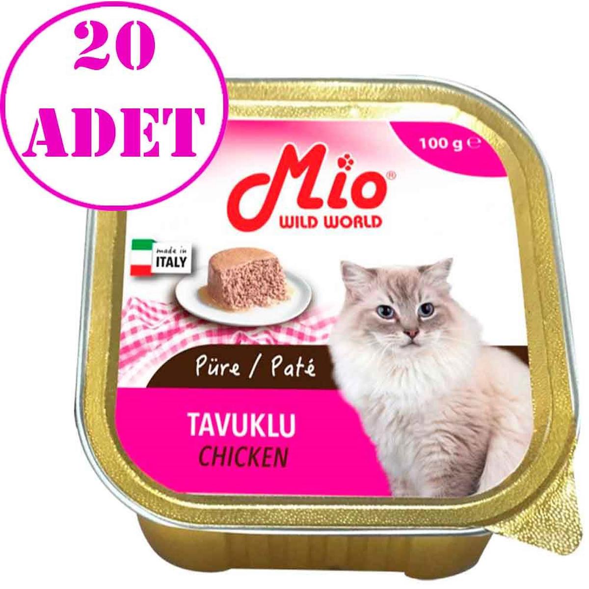 Mio Wild World Tavuklu Yetişkin Yaş Kedi Maması 20x100 gr