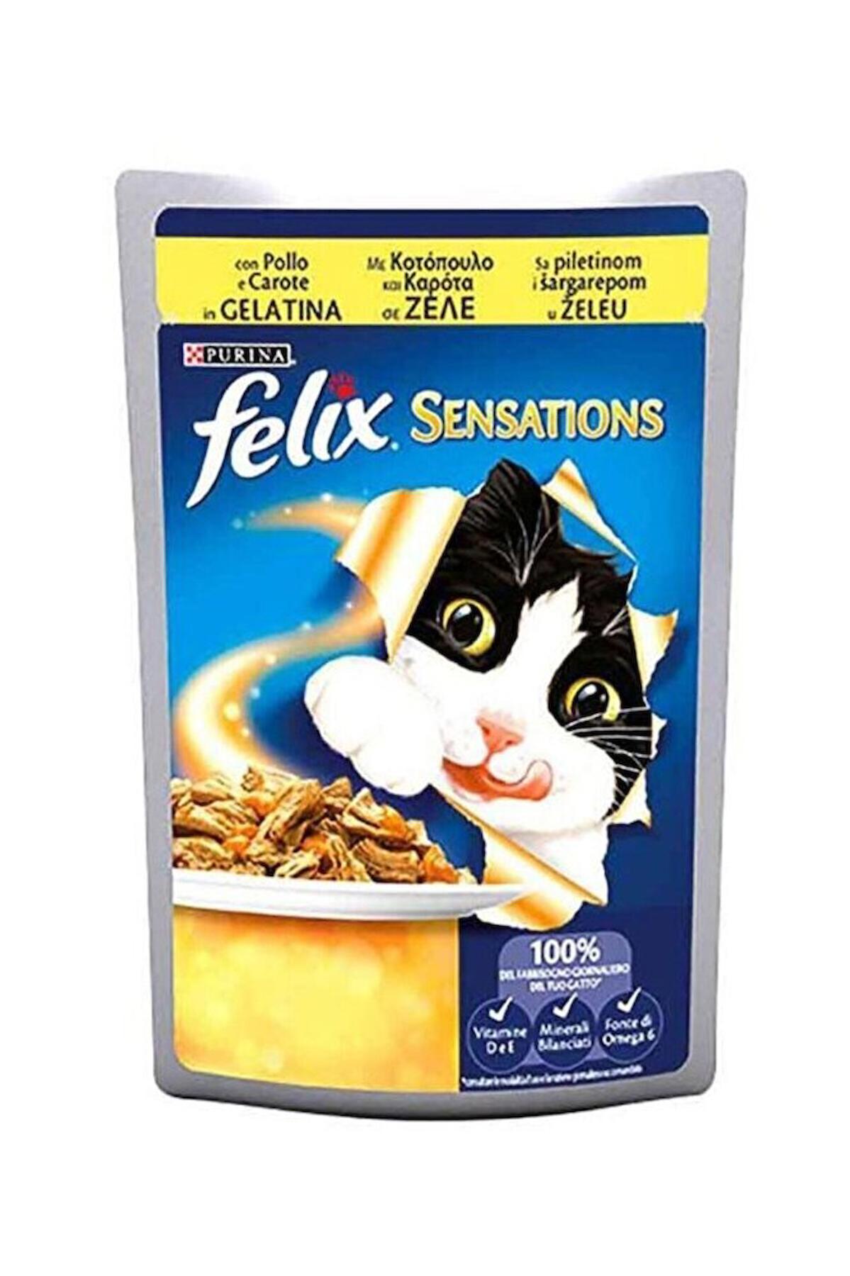 Felix Sensations Tavuklu Yetişkin Yaş Kedi Maması 20x100 gr