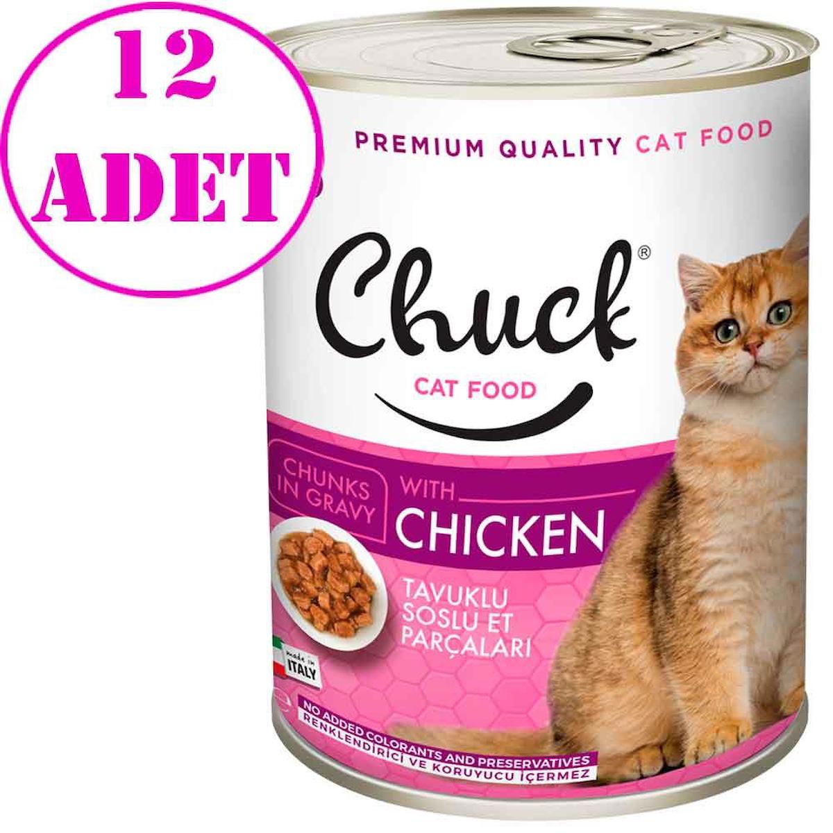 Chuck Chunks In Gravy Tavuklu Yetişkin Yaş Kedi Maması 12x415 gr