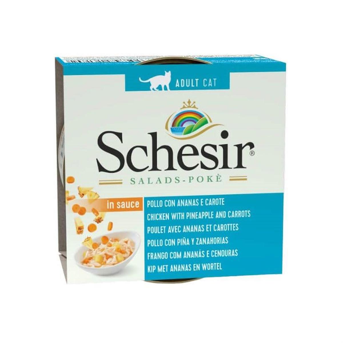 Schesir Salads Poke Tavuklu Yetişkin Yaş Kedi Maması 6x85 gr
