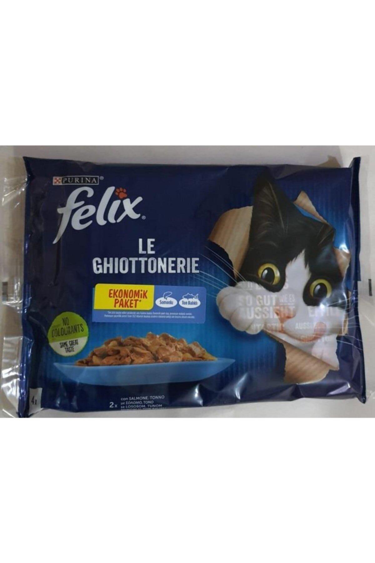Felix Le Ghiottonerie Ton Balıklı ve Somonlu Yetişkin Yaş Kedi Maması 12x85 gr