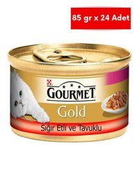 Purina Gold Tavuklu ve Sığır Etli Yetişkin Yaş Kedi Maması 24x85 gr
