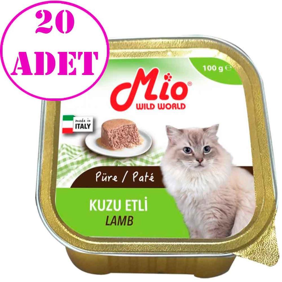 Mio Wild World Kuzu Etli Yetişkin Yaş Kedi Maması 20x100 gr