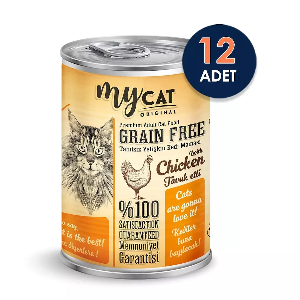 My Cat Grain Free Tavuklu Yetişkin Yaş Kedi Maması 12x400 gr