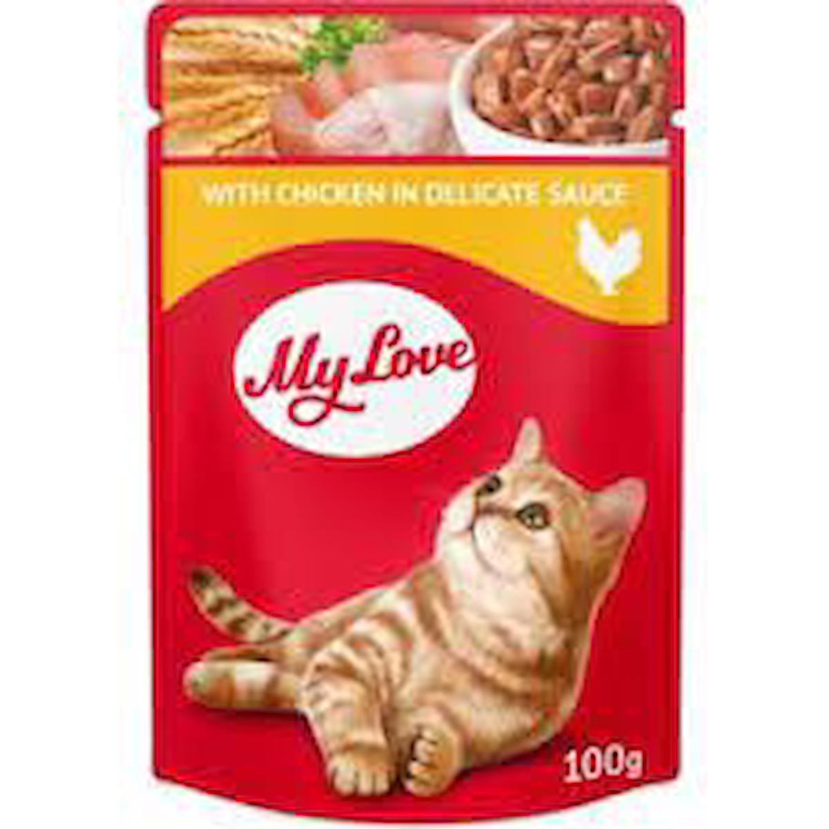 My Love With Chicken In Delicate Sauce Tavuklu Soslu Yetişkin Yaş Kedi Maması 100 gr