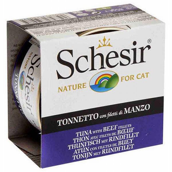 Schesir Nature Ton Balıklı ve Sığır Eti Yetişkin Yaş Kedi Maması 6x85 gr