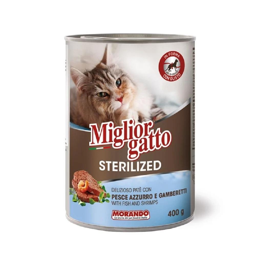 Miglior Gatto Sterilized Kısırlaştırılmış Balıklı ve Karidesli Yaş Kedi Maması 400 gr