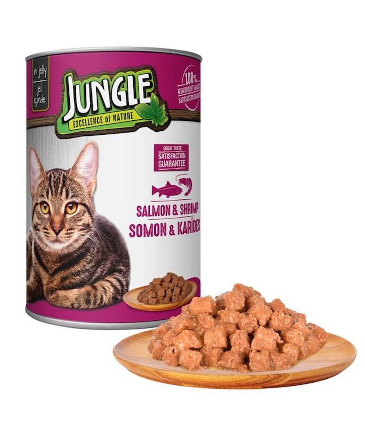 Jungle Excellence Of Nature Somonlu ve Karidesli Yetişkin Yaş Kedi Maması 415 gr
