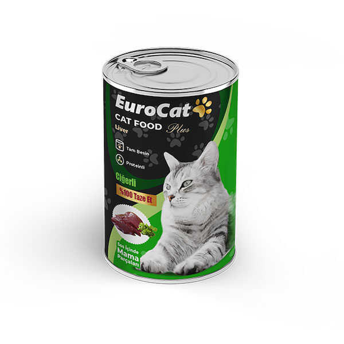 Eurocat Plus Ciğerli Yetişkin Yaş Kedi Maması 415 gr