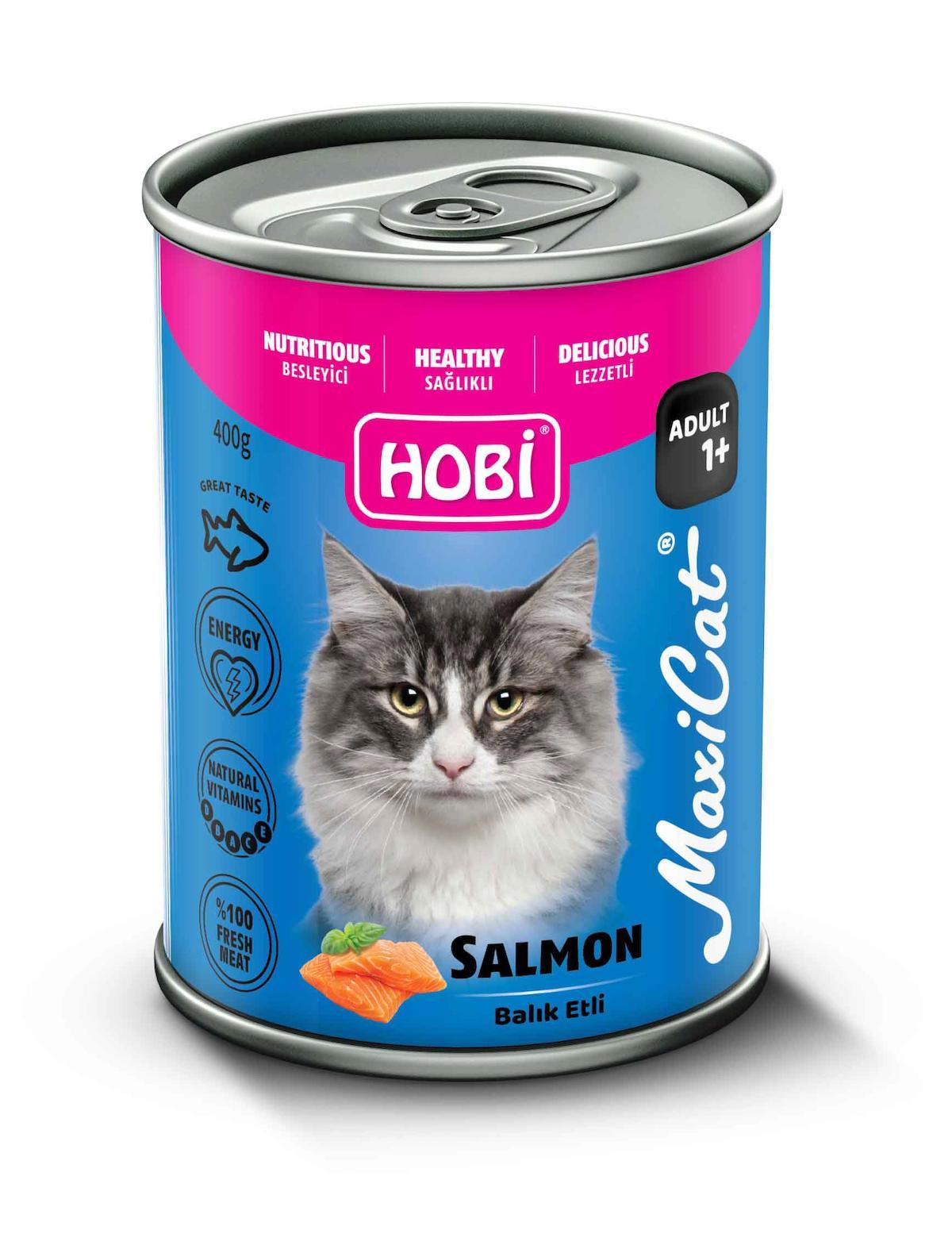 Hobi Besleyici, Lezzetli, Sağlıklı Somonlu Yetişkin Yaş Kedi Maması 400 gr