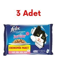 Felix So Gut Wie Es Aussieht Tavuklu ve Sığır Etli Yavru Yaş Kedi Maması 12x85 gr