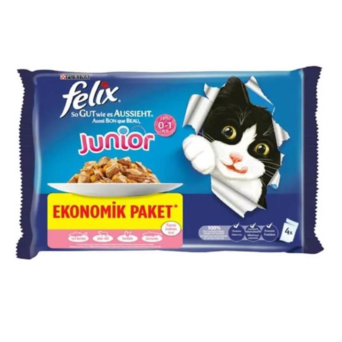 Felix So Gut Wie Es Aussieht Tavuklu Yavru Yaş Kedi Maması 24x85 gr