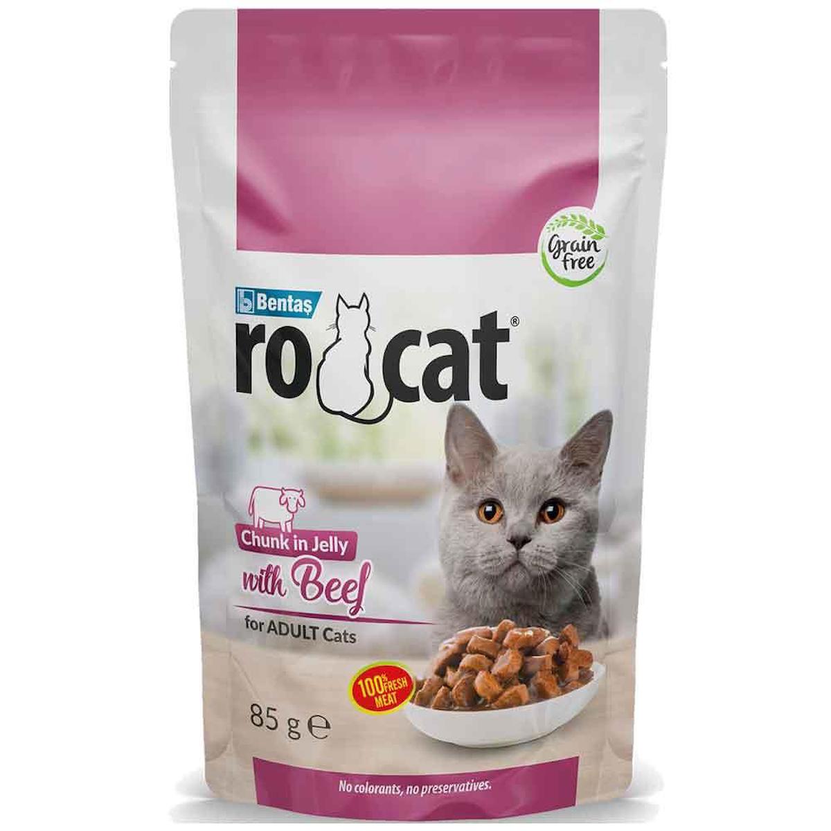 Rocat Chunk In Jelly Biftekli Yetişkin Yaş Kedi Maması 85 gr
