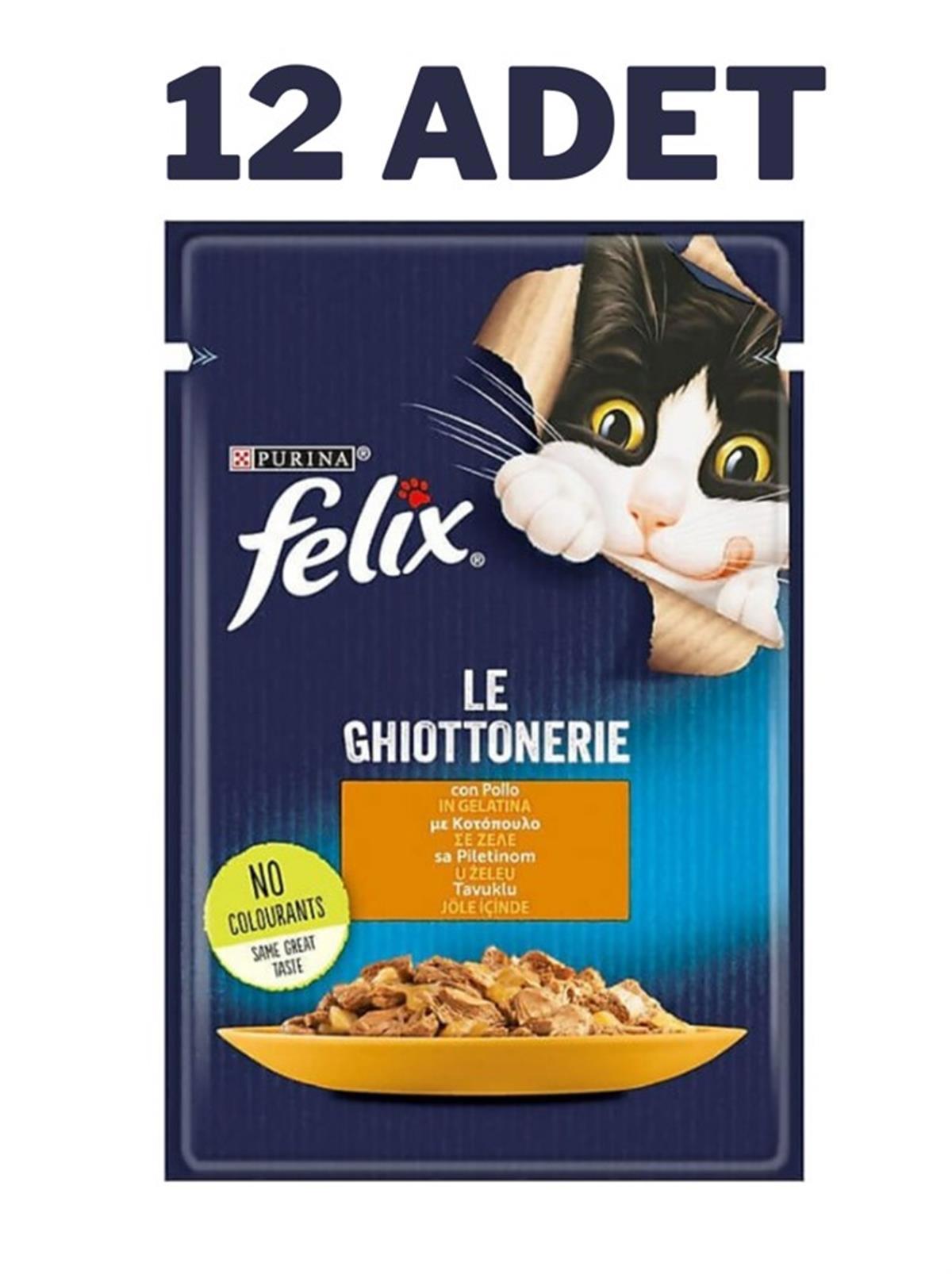 Felix Le Ghiottoneire Tavuklu Yetişkin Yaş Kedi Maması 12x85 gr