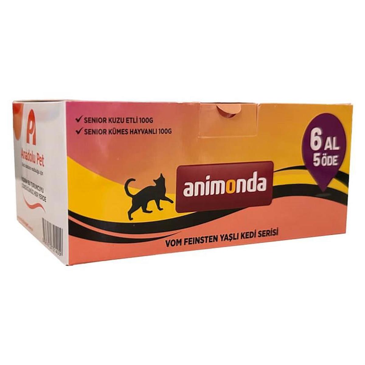 Animonda Vom Feinsten Yaşlı Kedi Serisi Karışık Yaşlı Yaş Kedi Maması 6x100 gr