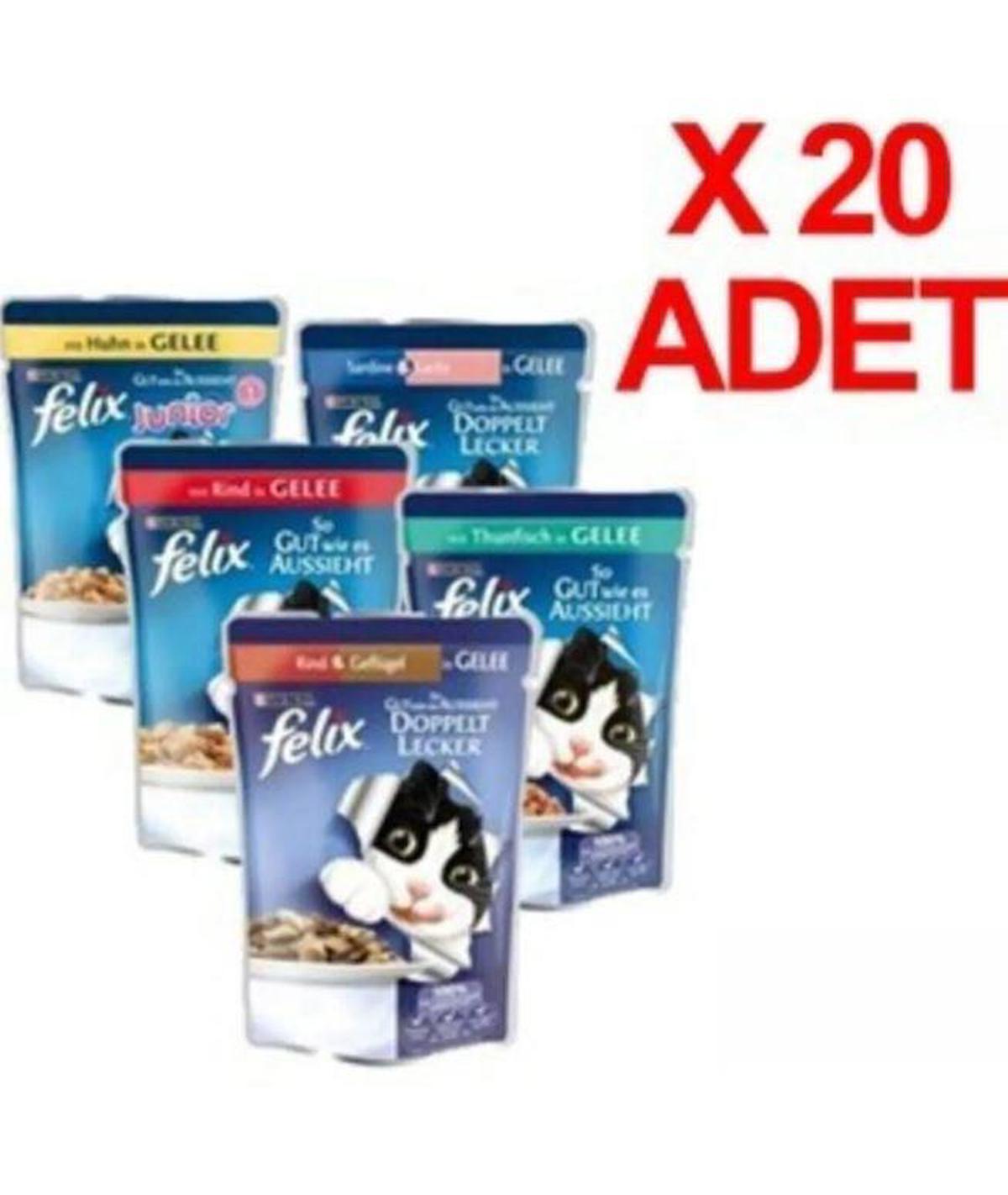 Felix Karışık Yetişkin Yaş Kedi Maması 20x85 gr