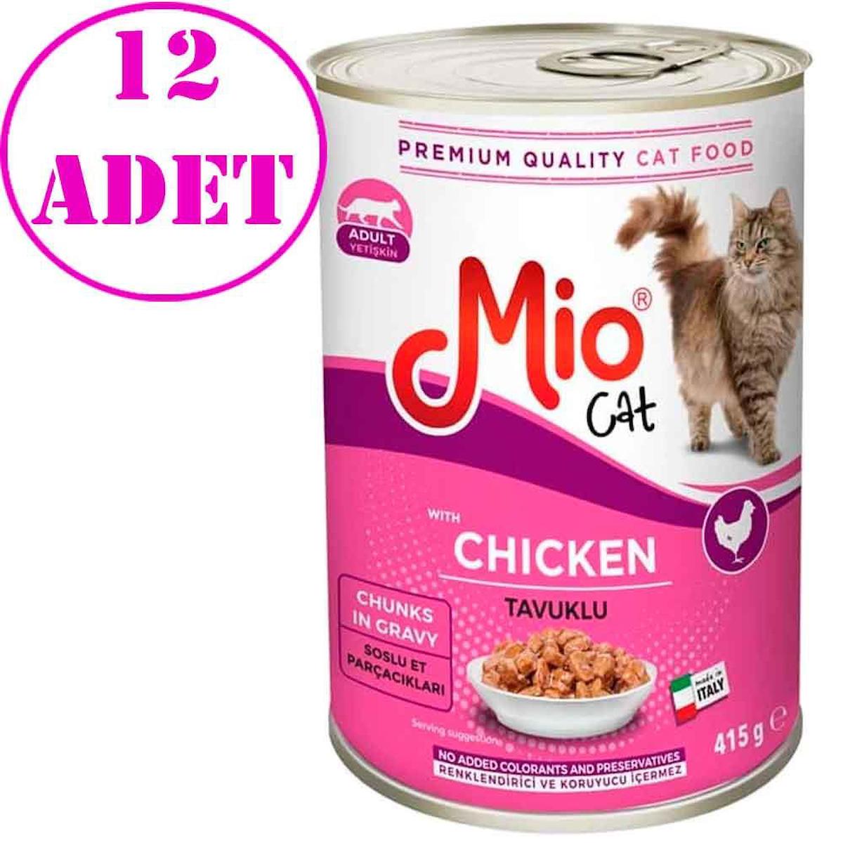 Mio Premium Quality Tavuklu Yetişkin Yaş Kedi Maması 12x415 gr