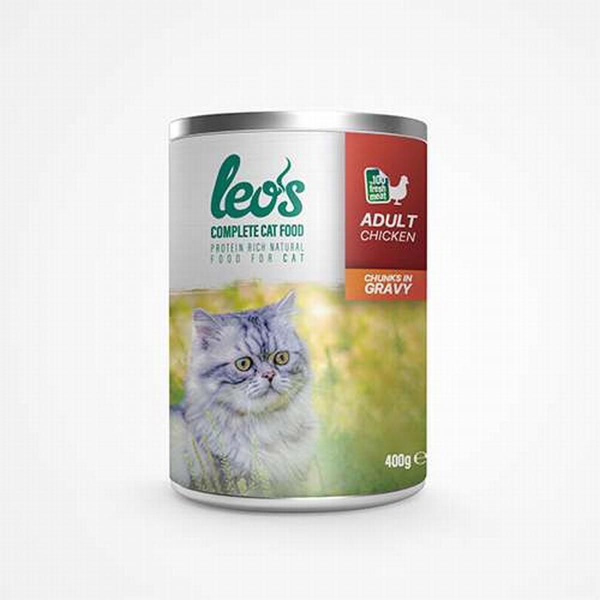 Leo's Chunks & Gravy Tavuklu Parça Etli Soslu Yetişkin Yaş Kedi Maması 400 gr