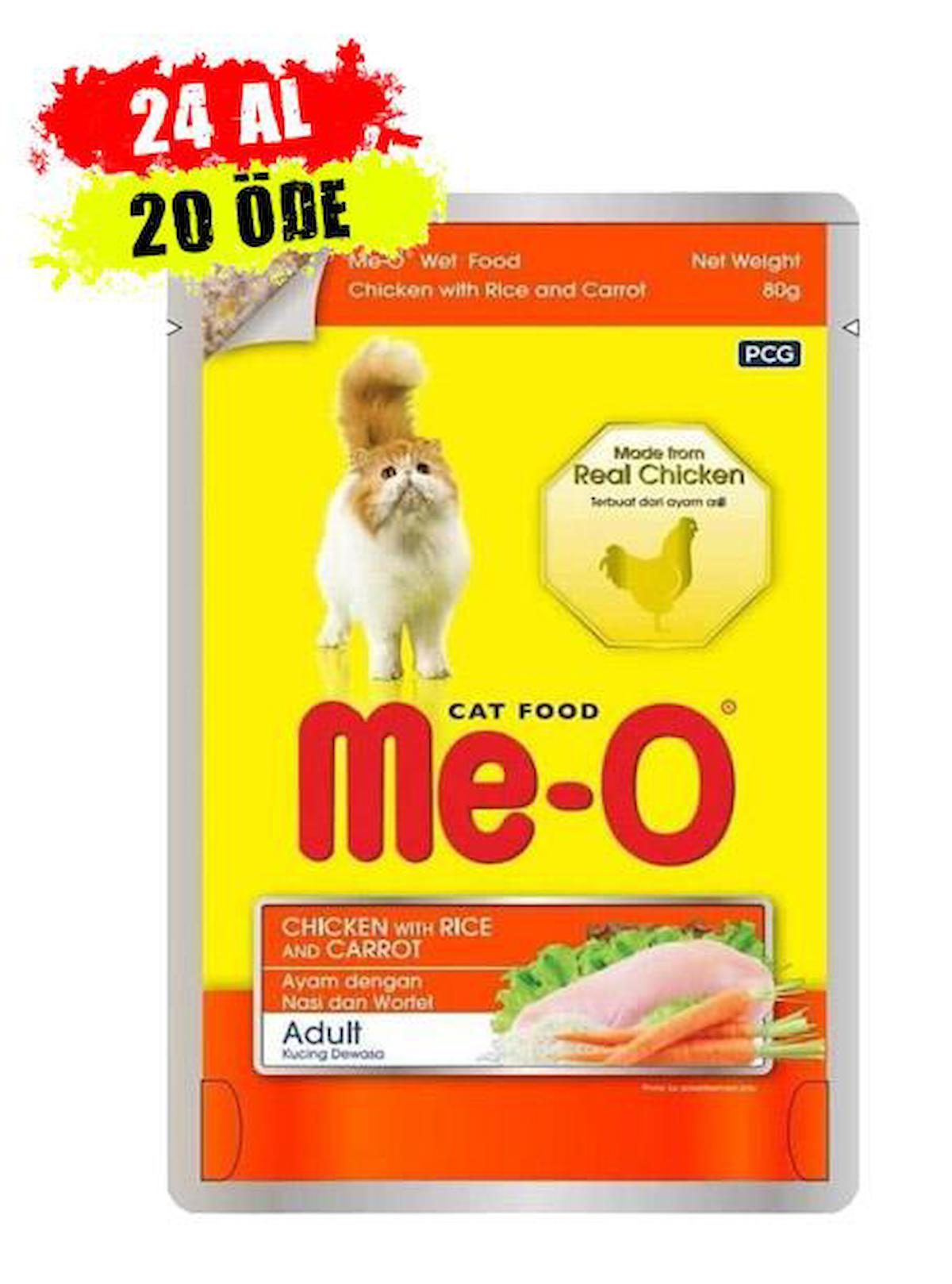 Me-O Made From Real Chicken Tavuklu Yetişkin Yaş Kedi Maması 24x80 gr
