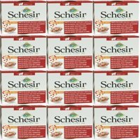 Schesir Salads Poke Ton Balıklı ve Hamsili Yetişkin Yaş Kedi Maması 12x85 gr