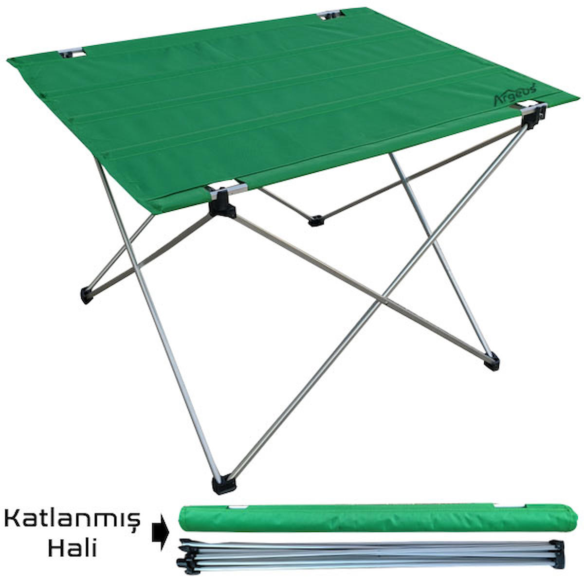Argeus 54001 73 x 54 cm Dikdörtgen Kumaş Katlanır Kamp Masası Yeşil