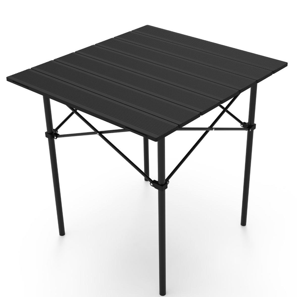 Flying 70 x 66 cm Çantalı Dikdörtgen Propilen Katlanır Kamp Masası Siyah