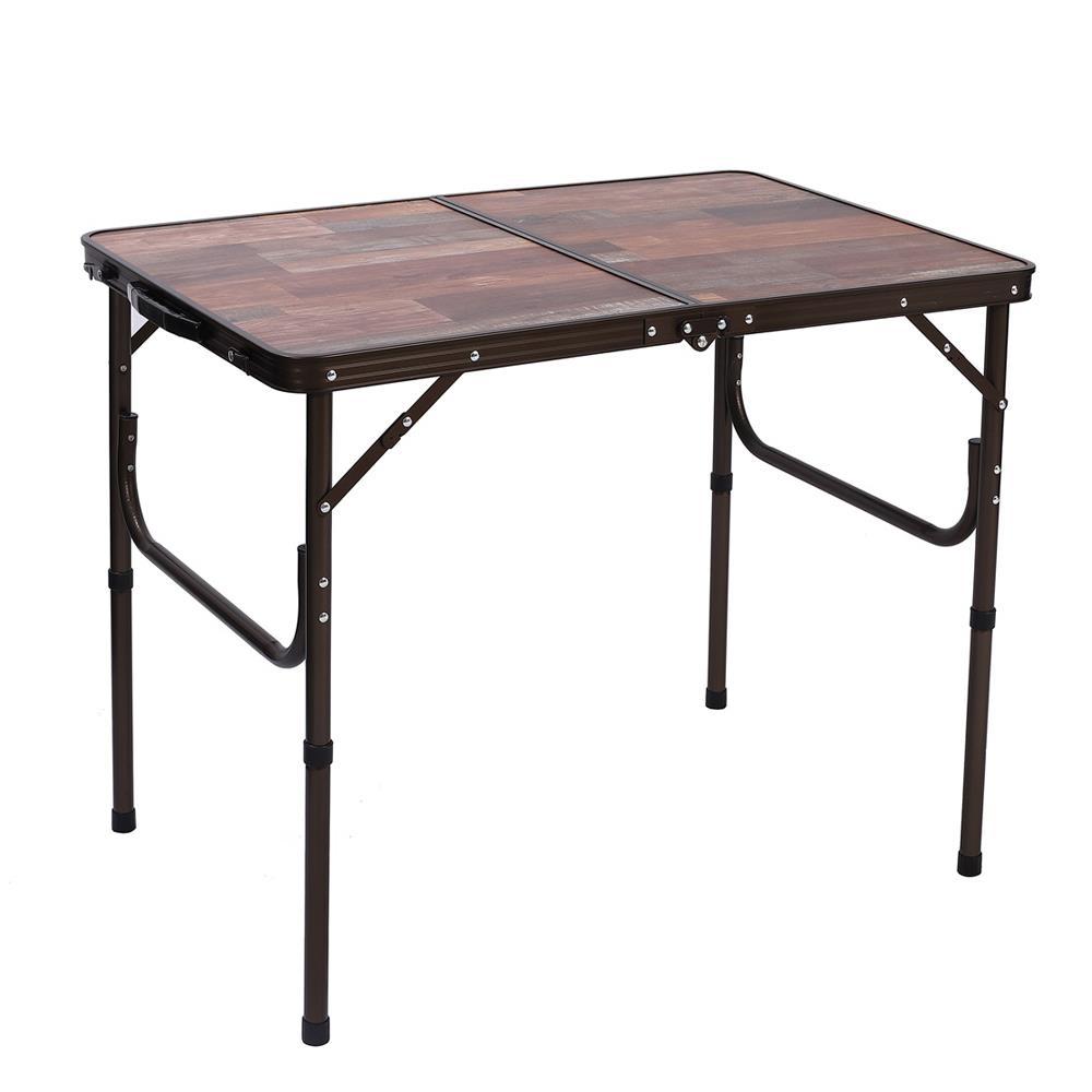 Freecamp 8812-C9060 90 x 60 cm Çantalı Dikdörtgen Alüminyum Katlanır Kamp Masası Kahverengi