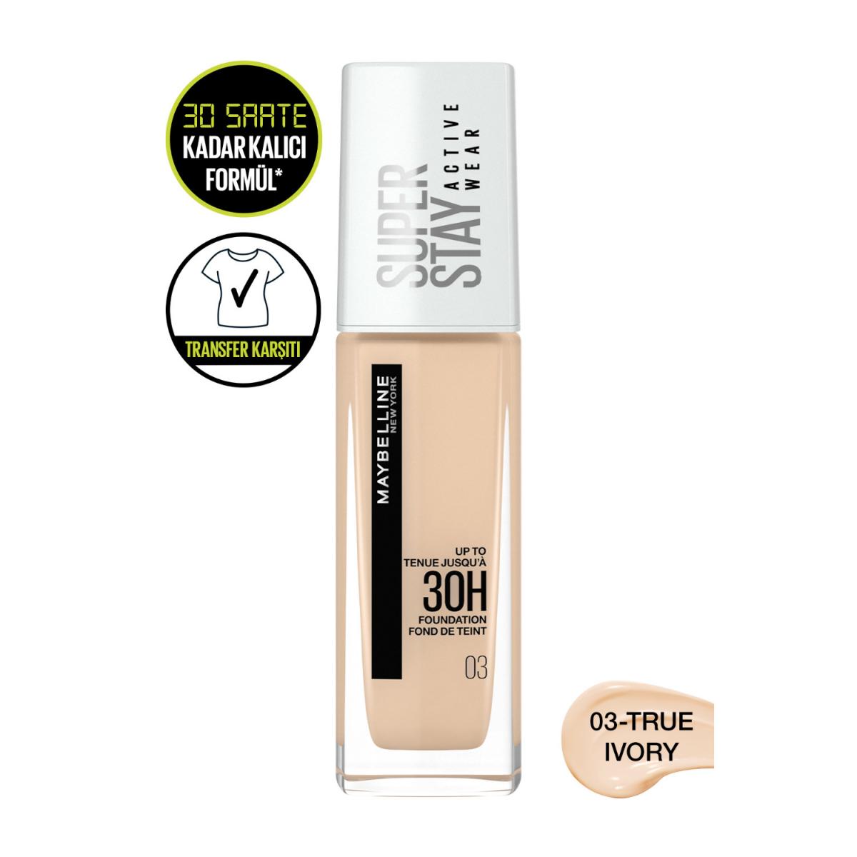 Maybelline New York Super Stay Active Wear 03 True Krem Sprey Fondöten