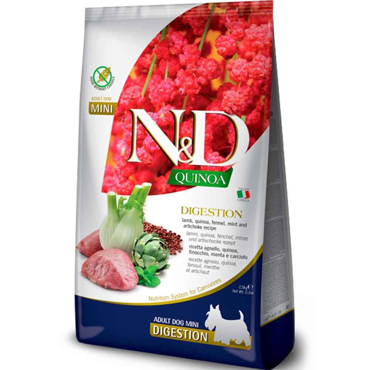 N&D Quinoa Digestion Kuzu Etli ve Sebzeli Mini Irk Yetişkin Kuru Köpek Maması 800 gr