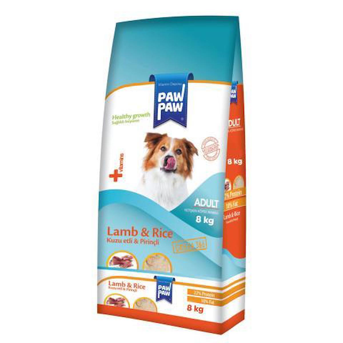 Paw Paw Healthy Growth Kuzu Etli ve Pirinçli Tüm Irklar Yetişkin Kuru Köpek Maması 8 kg