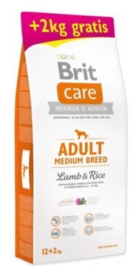 Brit Care Hypoallergenic Kuzu Etli ve Pirinçli Orta Irk Yetişkin Kuru Köpek Maması 12 kg + 2Kg
