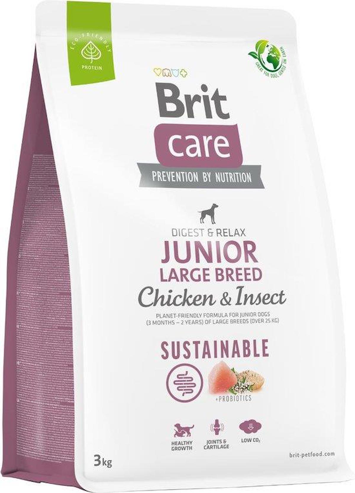 Brit Care Sustainable Böcekli ve Tavuklu Büyük Irk Yavru Kuru Köpek Maması 3 kg