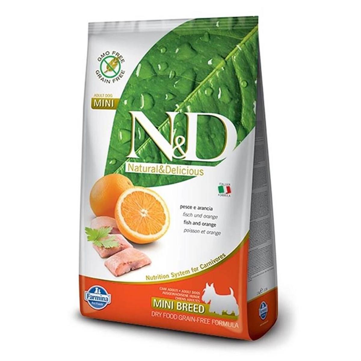 N&D Ocean Balıklı ve Portakallı Mini Irk Yetişkin Kuru Köpek Maması 7 kg