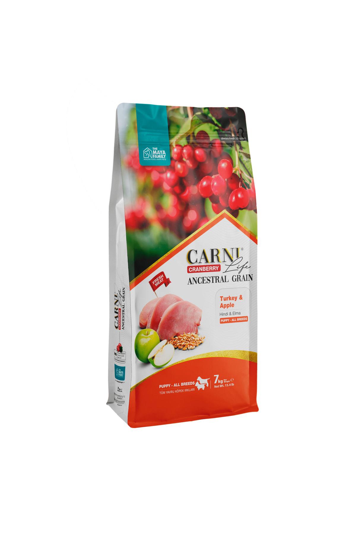 Carni Life Cranberry Elmalı ve Hindili Tüm Irklar Yavru Kuru Köpek Maması