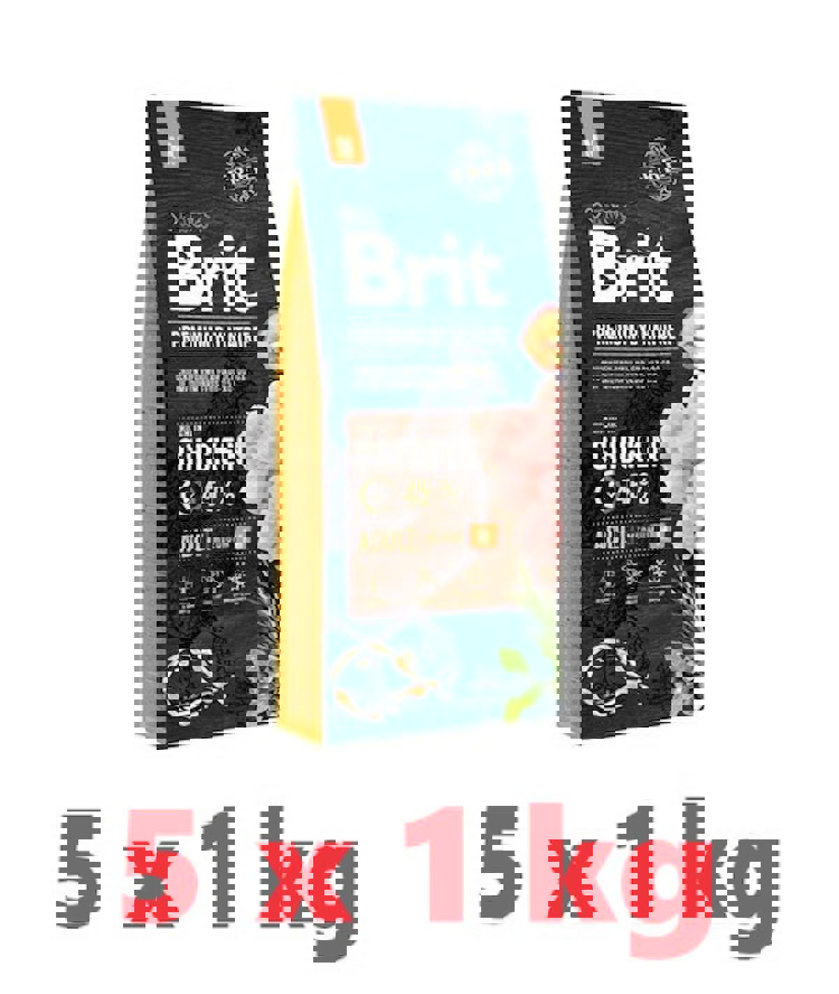 Brit Premium By Nature Tavuklu Orta Irk Yetişkin Kuru Köpek Maması 5x1 kg