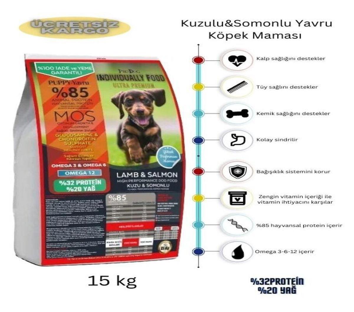 Pro Dog Ultra Premium Kuzu Etli ve Somonlu Tüm Irklar Yavru Kuru Köpek Maması 3x15 kg