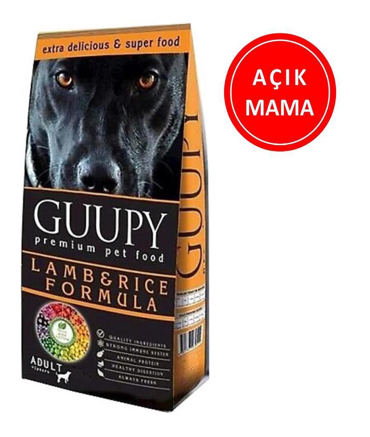 Guupy Pirinçli ve Kuzu Etli Tüm Irklar Yetişkin Kuru Köpek Maması 1 kg