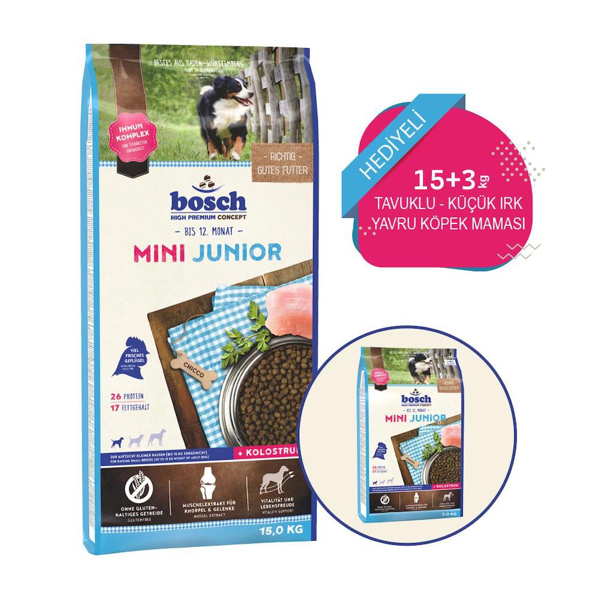 Bosch Junior Kümes Hayvanlı Mini Irk Yavru Kuru Köpek Maması 18 kg