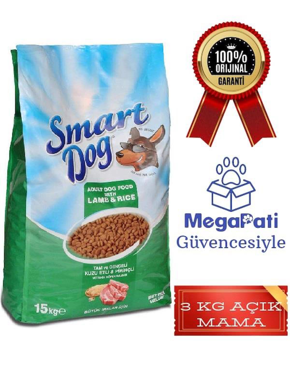 Smart Dog Kuzu Etli ve Pirinçli Tüm Irklar Yetişkin Kuru Köpek Maması 3 kg