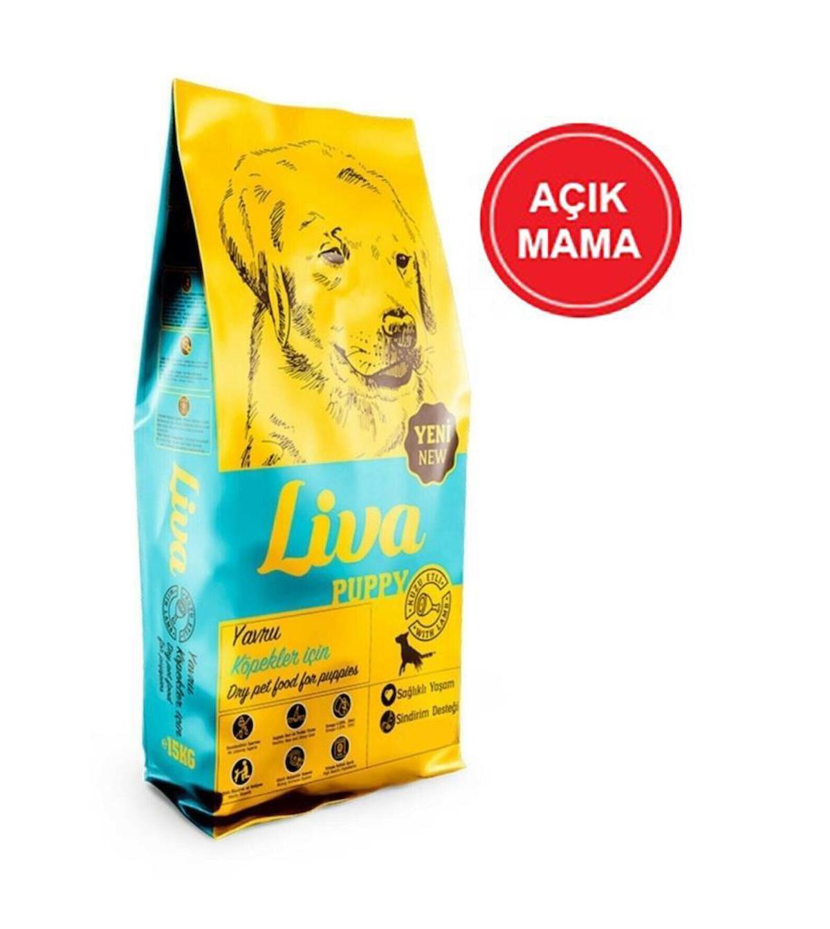 Liva Kuzu Etli Tüm Irklar Yavru Kuru Köpek Maması 1 kg