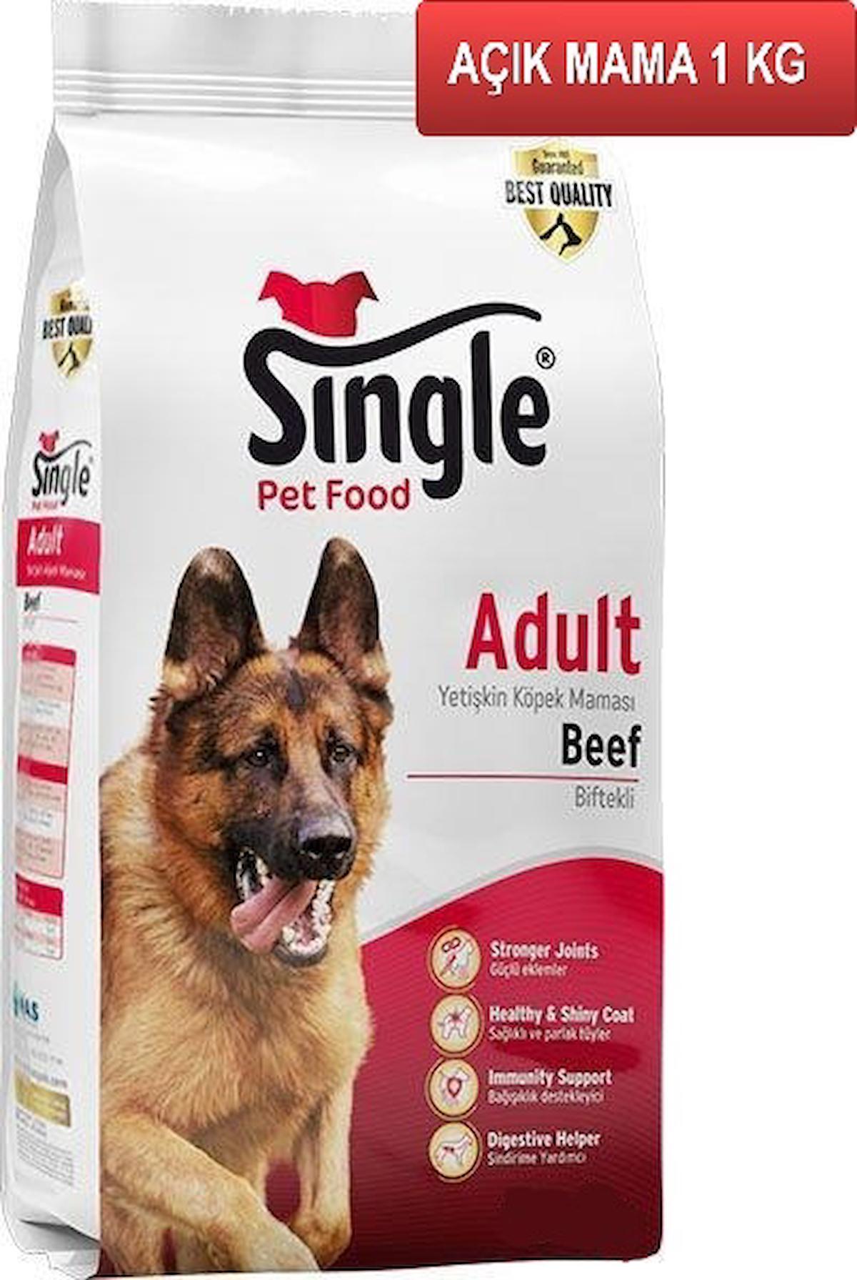 Single Sığır Etli Tüm Irklar Yetişkin Kuru Köpek Maması 1 kg