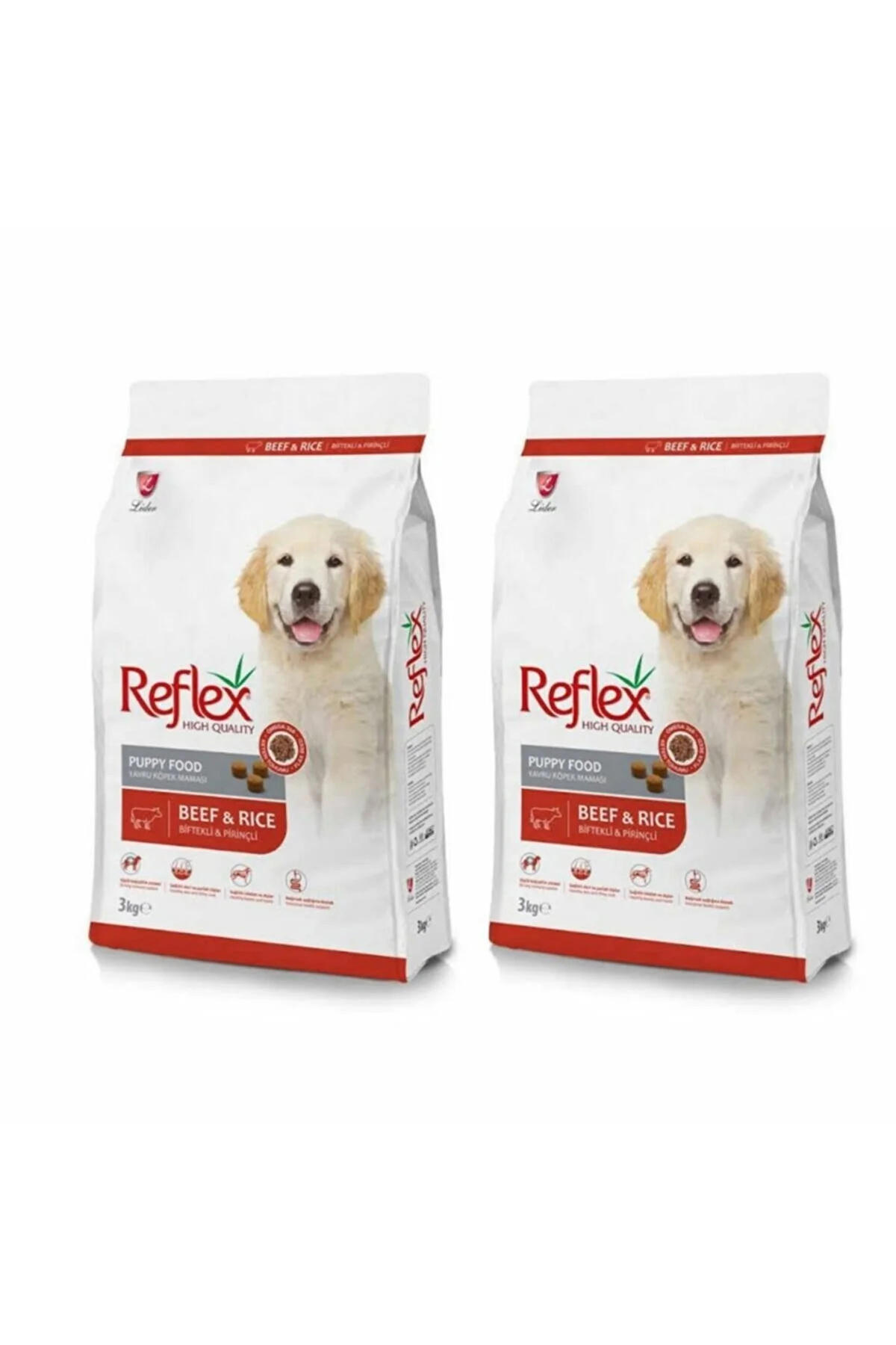 Reflex High Quality Biftekli ve Pirinçli Tüm Irklar Yavru Kuru Köpek Maması 2x3 kg