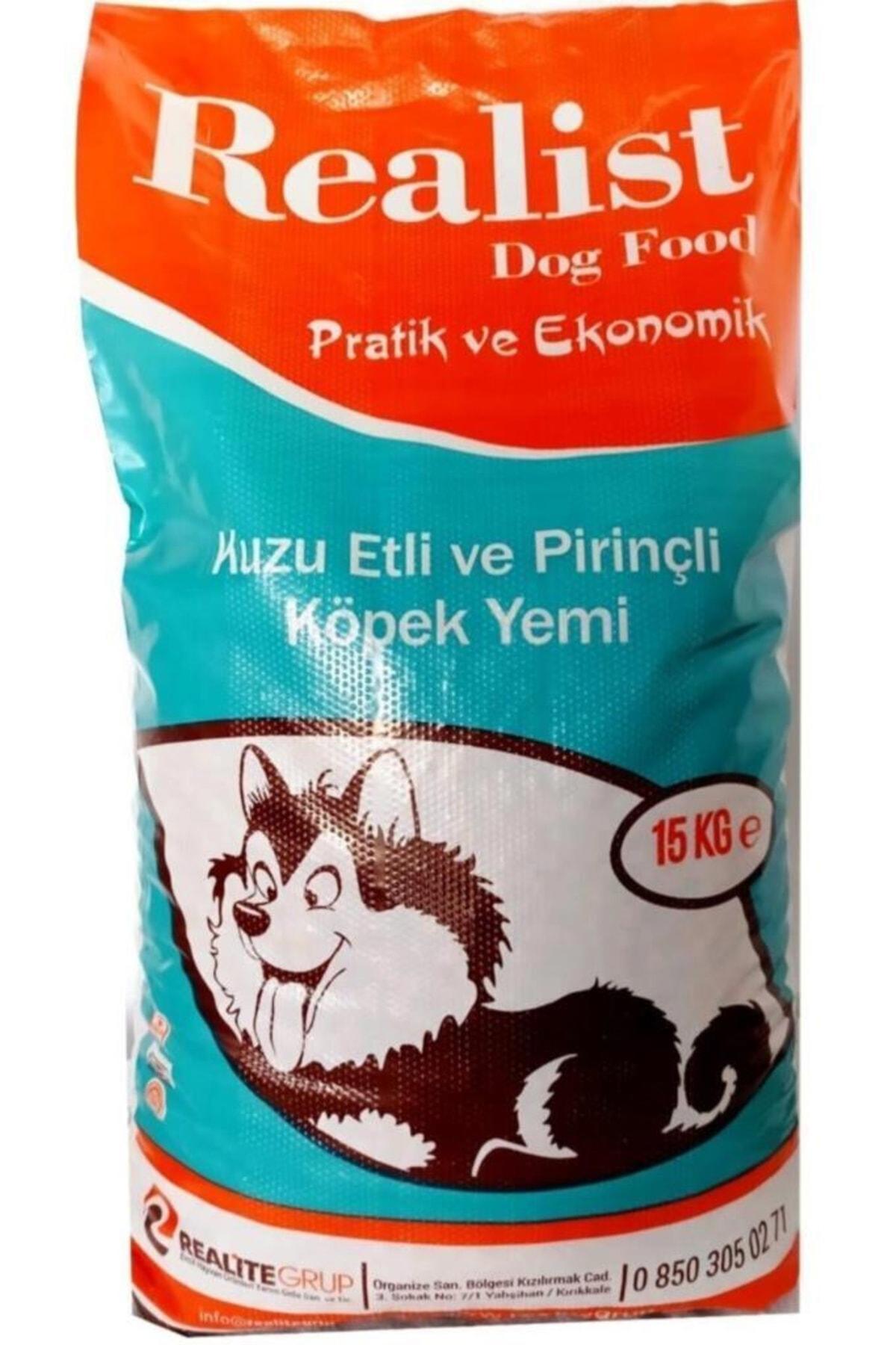 Realist Kuzu Etli ve Pirinçli Tüm Irklar Yetişkin Kuru Köpek Maması