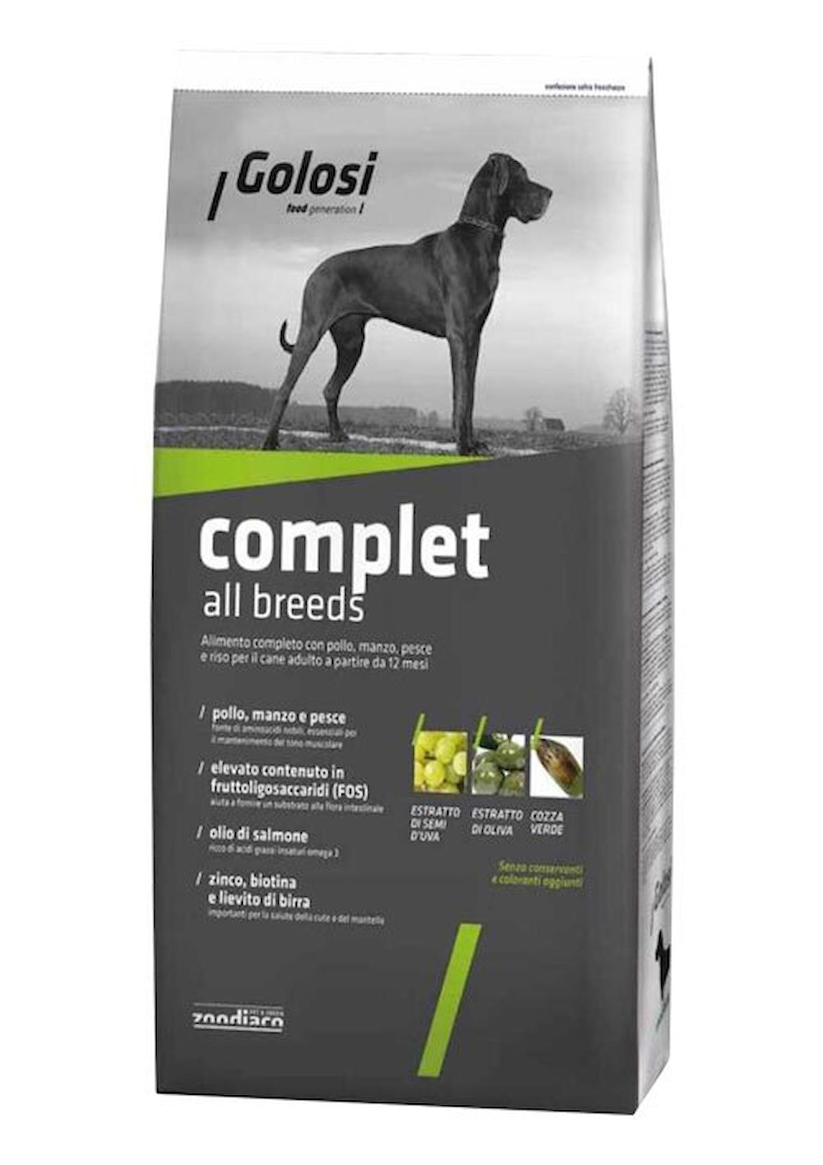 Golosi Complet Karışık Etli Tüm Irklar Yetişkin Kuru Köpek Maması 12 kg
