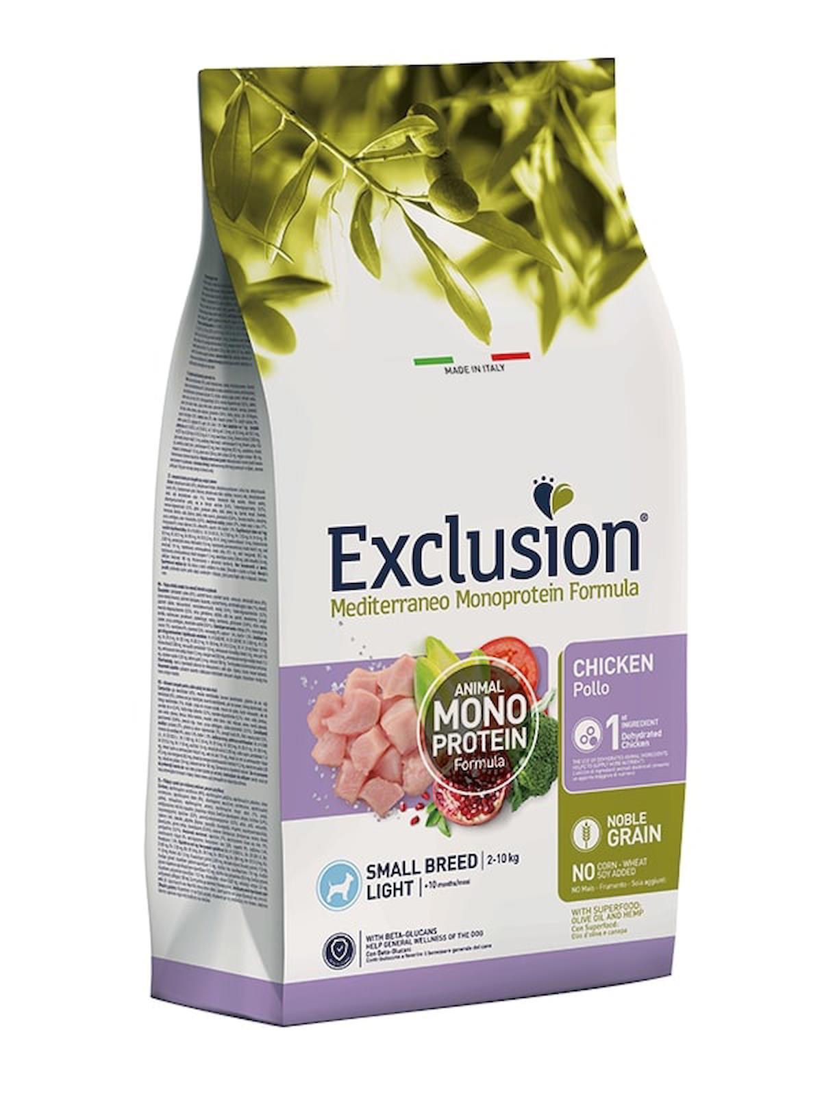 Exclusion Monoprotein Light Tavuklu Küçük Irk Yetişkin Kuru Köpek Maması 2 kg