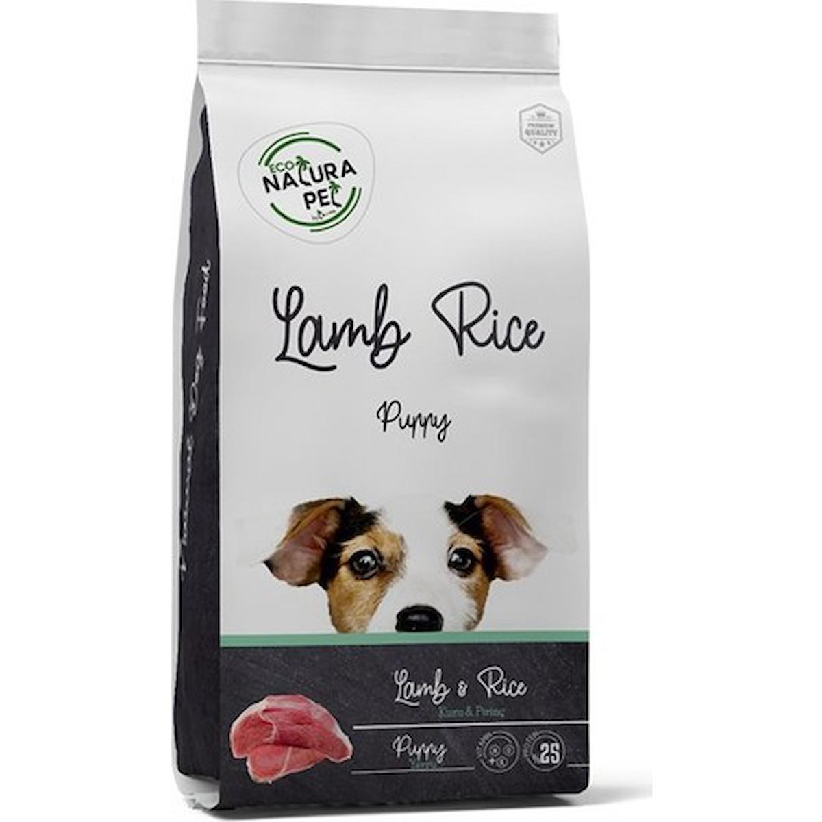 Natura Pet Pirinçli ve Kuzu Etli Tüm Irklar Yavru Kuru Köpek Maması 15 kg