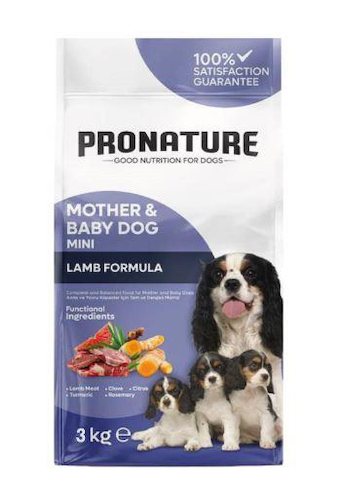 Pronature Kuzu Etli Tüm Irklar Anne ve Yavru Kuru Köpek Maması 3 kg
