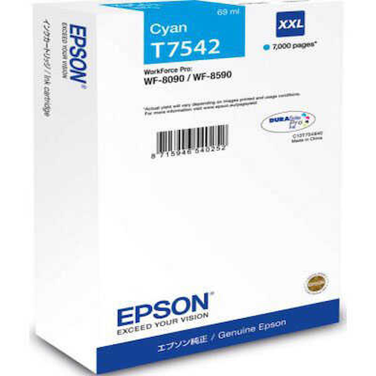 Epson T7542-C13T754240 Orijinal Mavi Mürekkep Kartuş