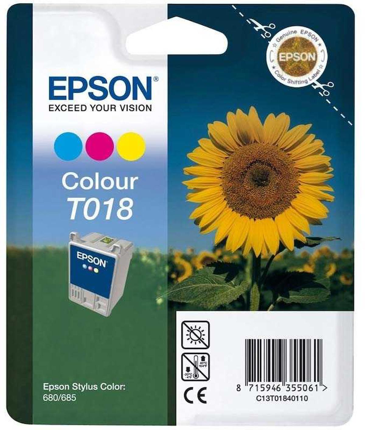 Epson T018-C13T01840120 Orijinal Renkli Mürekkep Kartuş